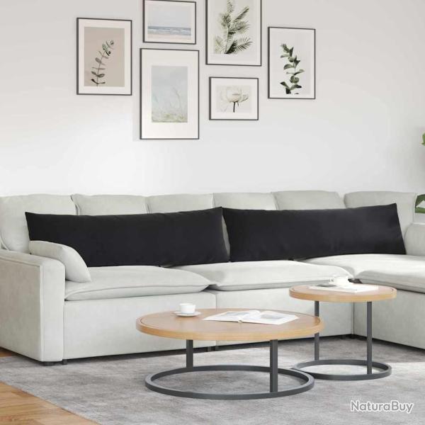 Coussins de canap� 2 pcs Noir 145 x 40 cm