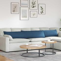 Coussins de canap&eacute; 2 pcs Bleu 200 x 40 cm tissu