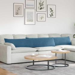 Coussins de canap&eacute; 2 pcs Bleu 200 x 40 cm