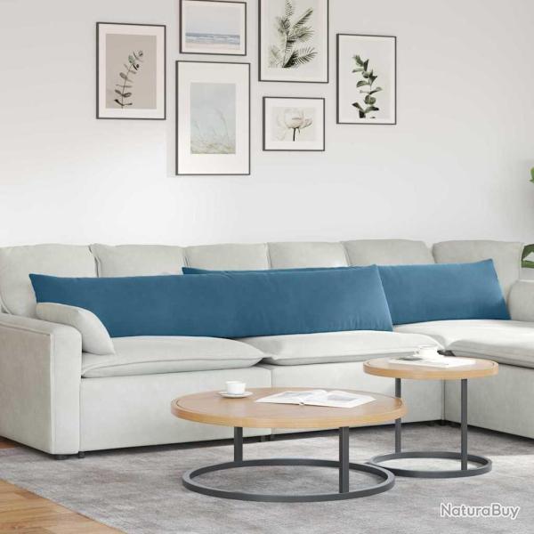 Coussins de canap� 2 pcs Bleu 200 x 40 cm
