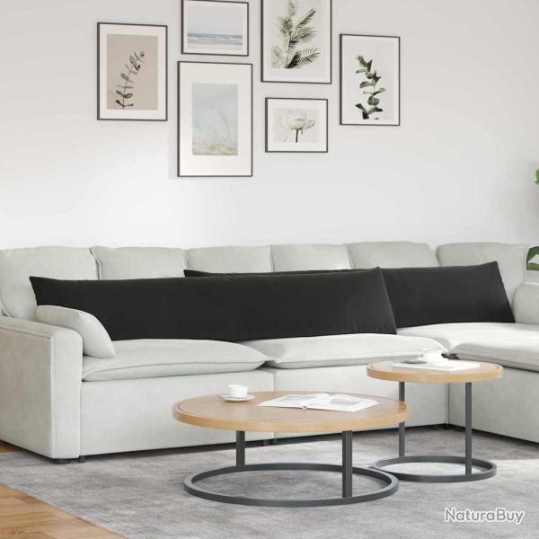 Coussins de canap� 2 pcs Noir 200 x 40 cm