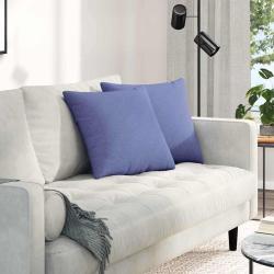 Coussins de canap&eacute; 2 pcs Bleu denim 45 x 45 cm tissu