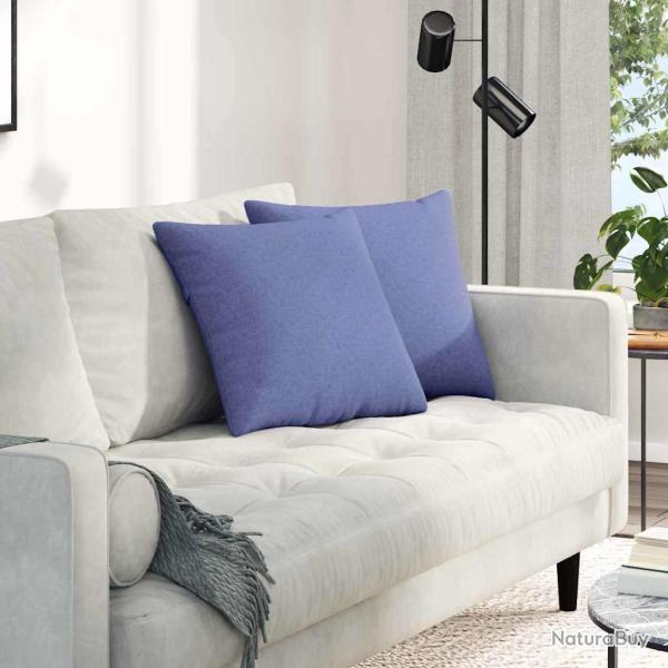 Coussins de canap� 2 pcs Bleu denim 45 x 45 cm tissu