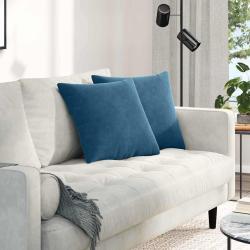 Coussins de canap&eacute; 2 pcs Bleu 45 x 45 cm