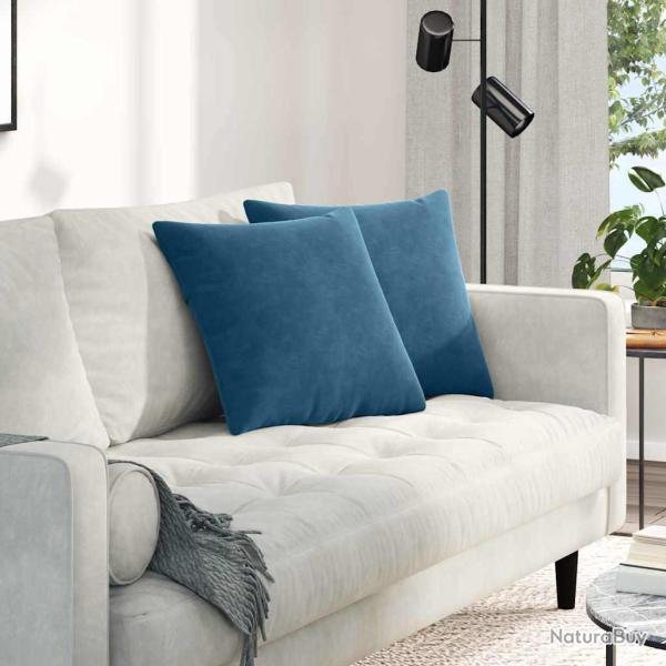 Coussins de canap� 2 pcs Bleu 45 x 45 cm
