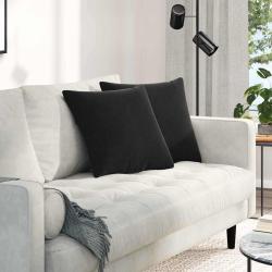 Coussins de canap&eacute; 2 pcs Noir 45 x 45 cm