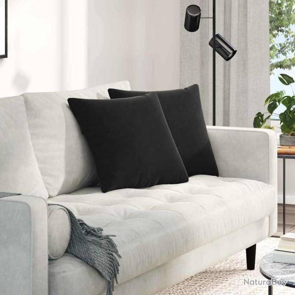 Coussins de canap� 2 pcs Noir 45 x 45 cm