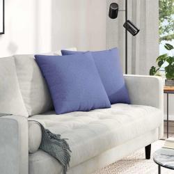 Coussins de canap&eacute; 2 pcs Bleu denim 50 x 50 cm tissu