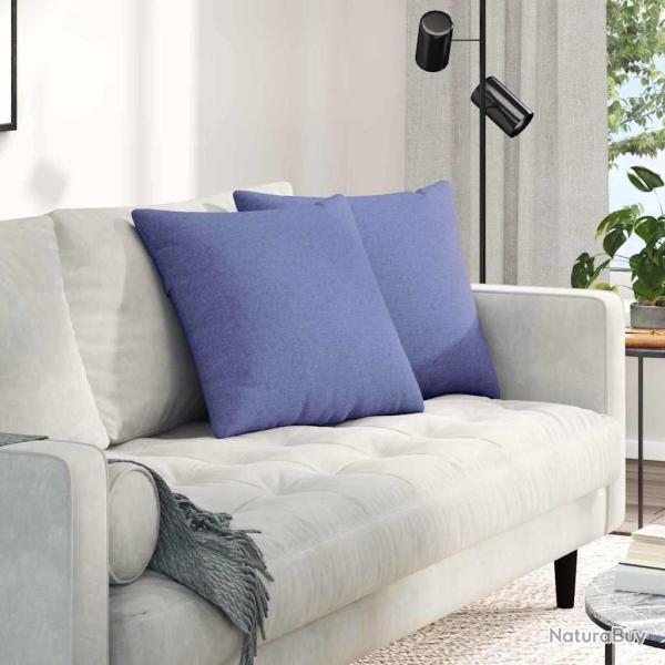 Coussins de canap� 2 pcs Bleu denim 50 x 50 cm tissu