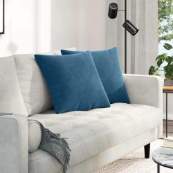 Coussins de canap&eacute; 2 pcs Bleu 50 x 50 cm