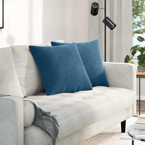 Coussins de canap� 2 pcs Bleu 50 x 50 cm