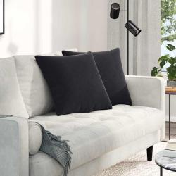 Coussins de canap&eacute; 2 pcs Noir 50 x 50 cm