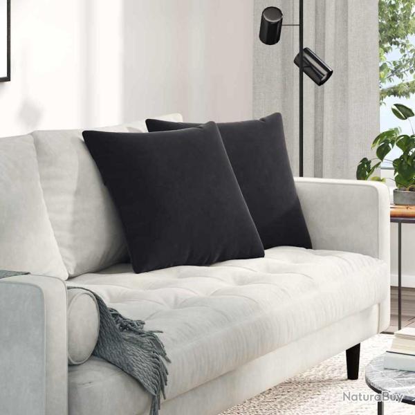 Coussins de canap� 2 pcs Noir 50 x 50 cm