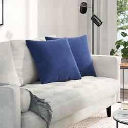 Coussins de canap&eacute; 2 pcs Bleu police 50 x 50 cm