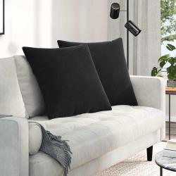 Coussins de canap&eacute; 2 pcs Noir 60 x 60 cm