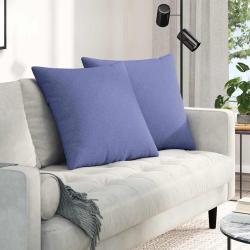 Coussins de canap&eacute; 2 pcs Bleu denim 80 x 80 cm tissu