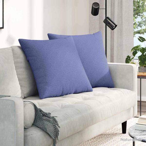 Coussins de canap� 2 pcs Bleu denim 80 x 80 cm tissu