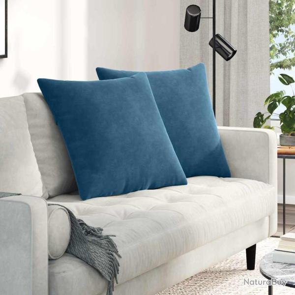 Coussins de canap� 2 pcs Bleu 80 x 80 cm