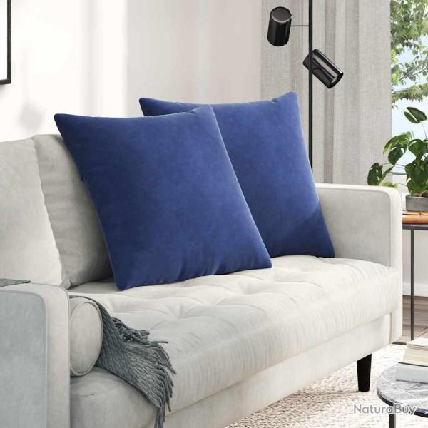 Coussins de canap� 2 pcs Bleu police 80 x 80 cm
