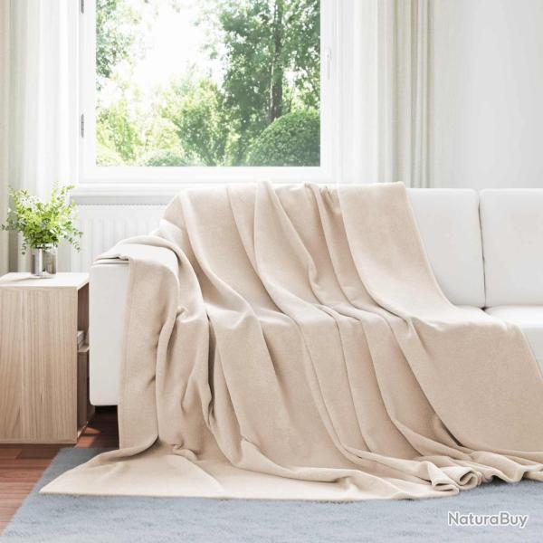 Couvertures � jeter 6 pcs Beige 220 x 240 cm Toison