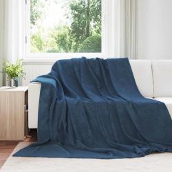 Couvertures &agrave; jeter 6 pcs Bleu marine 220 x 240 cm Toison