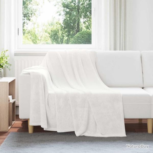 Couvertures � jeter 6 pcs Blanc 150 x 200 cm Toison