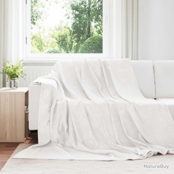Couvertures � jeter 6 pcs Blanc 240 x 270 cm Toison