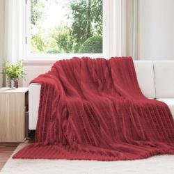 Couvertures &agrave; jeter 6 pcs Rouge Bordeaux 270 x 240 cm Toison
