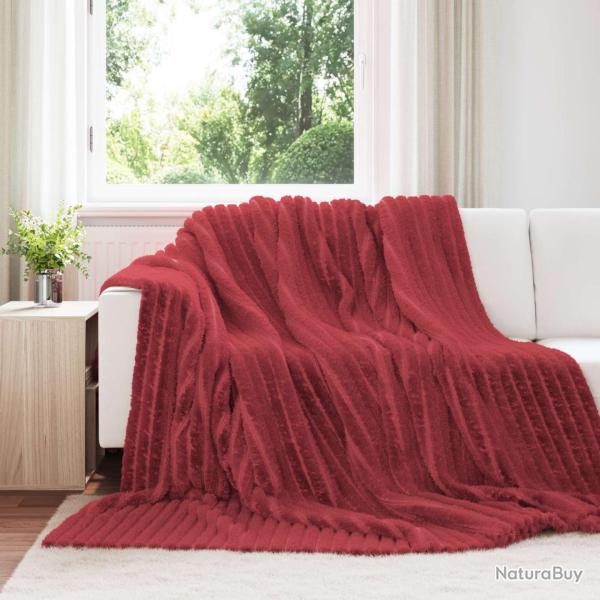 Couvertures � jeter 6 pcs Rouge Bordeaux 270 x 240 cm Toison