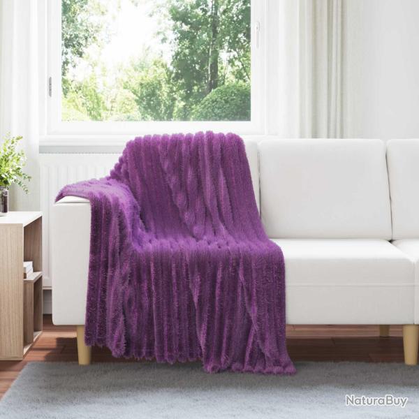 Couvertures � jeter 6 pcs Violet 150 x 130 cm Toison