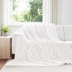 Couvertures &agrave; jeter 6 pcs Blanc 240 x 220 cm Toison