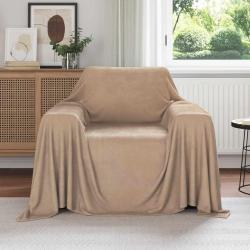 Couvertures &agrave; jeter 6 pcs Camel 210 x 140 cm Toison