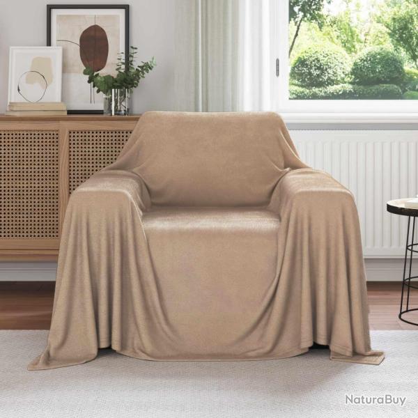 Couvertures � jeter 6 pcs Camel 210 x 140 cm Toison