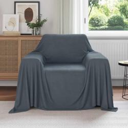 Couvertures &agrave; jeter 6 pcs Gris fonc&eacute; 210 x 140 cm Toison