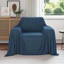 Couvertures &agrave; jeter 6 pcs Bleu marine 210 x 140 cm Toison