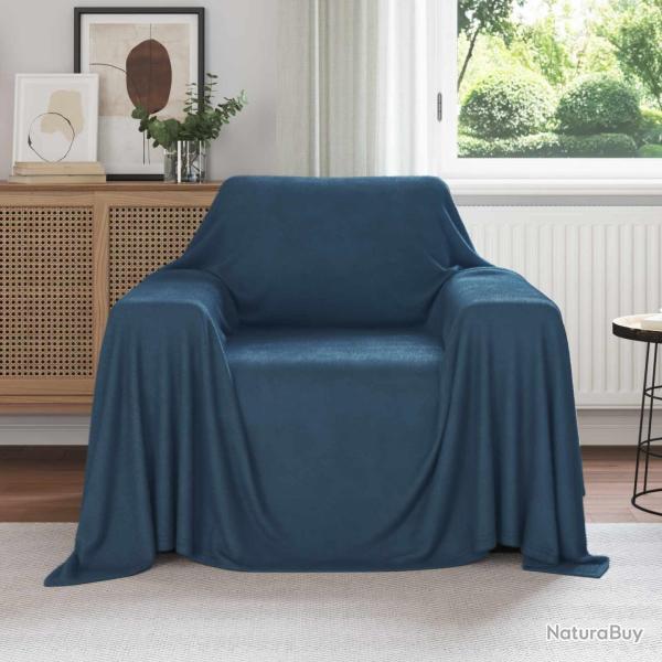 Couvertures � jeter 6 pcs Bleu marine 210 x 140 cm Toison