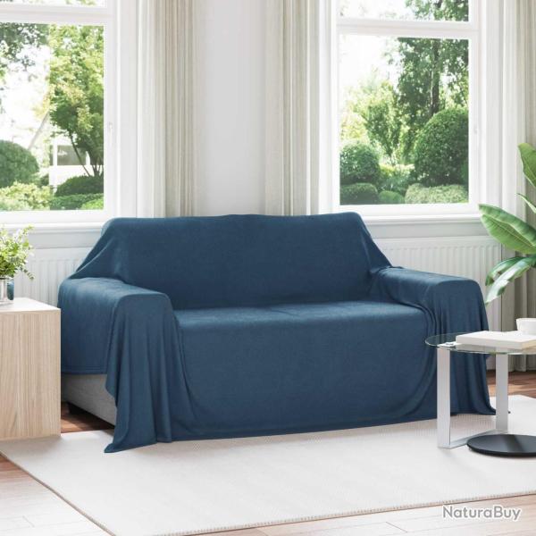 Couvertures � jeter 6 pcs Bleu marine 280 x 210 cm Toison