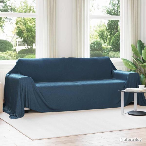 Couvertures � jeter 6 pcs Bleu marine 350 x 270 cm Toison