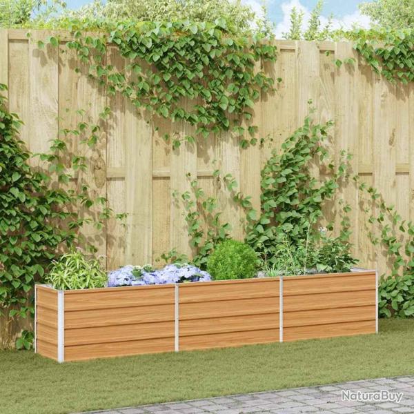 Jardini�re sur�lev�e Marron Clair 240 x 40 x 45 cm