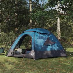 Tente en d&ocirc;me avec housse imperm&eacute;able amovible Bleu 4 personnes