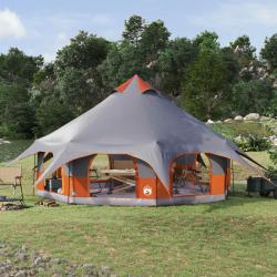 Tente familiale Gris et orange 10 personnes