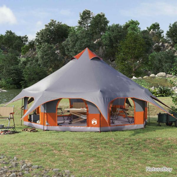 Tente familiale Gris et orange 10 personnes