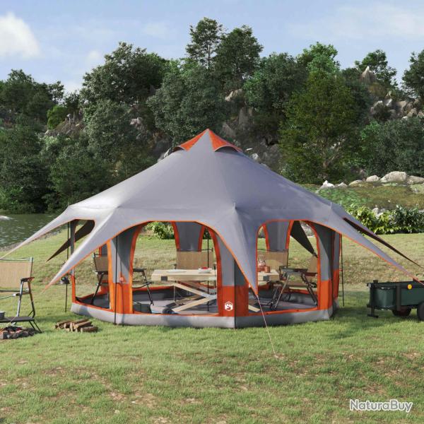 Tente familiale Gris et orange 5 personnes
