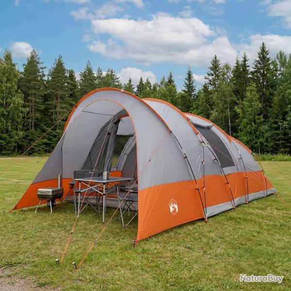 Tente tunnel Gris et orange 560 x 395 x 212 cm