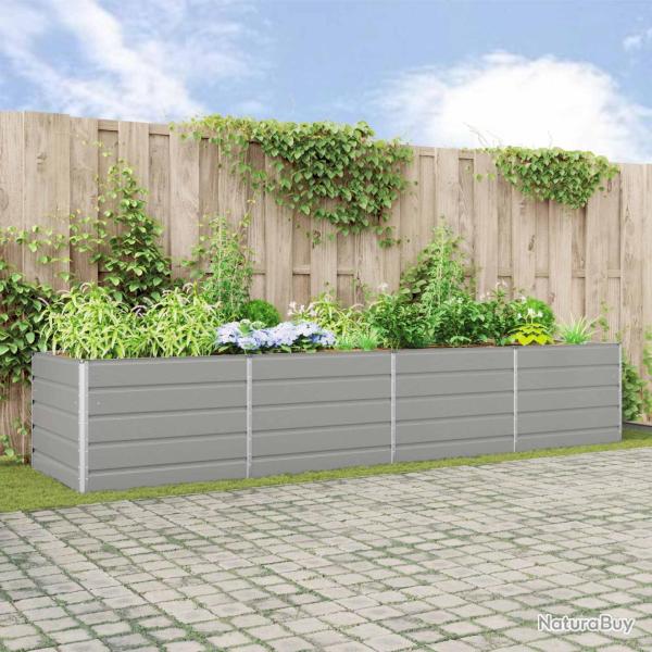 Jardini�re Gris clair 385 x 100 x 75 cm Acier galvanis�
