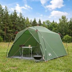 Tente tunnel Vert 2 personnes Polyester 185T avec rev&ecirc;tement PU