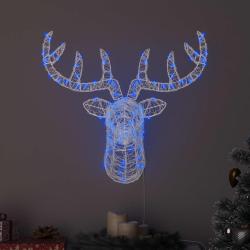 T&ecirc;te de Renne avec 140 LED Bleu 68 x 36,5 x 62,5 cm Acrylique