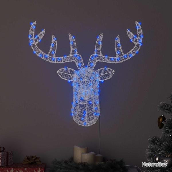 T�te de Renne avec 140 LED Bleu 68 x 36,5 x 62,5 cm Acrylique