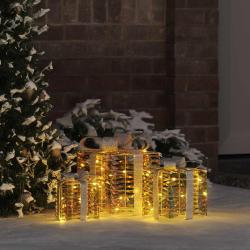 Bo&icirc;te Cadeau avec 60 LED 3 pcs Blanc chaud 20 x 20 x 20 cm PET