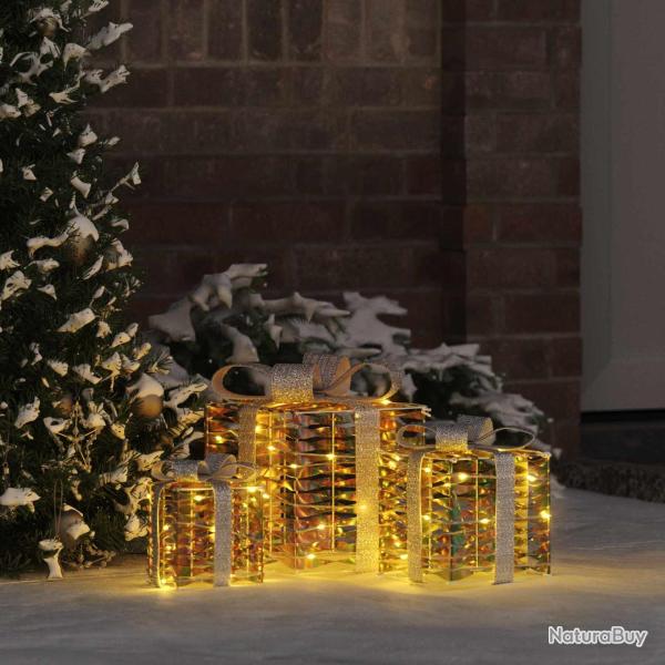 Bo�te Cadeau avec 60 LED 3 pcs Blanc chaud 20 x 20 x 20 cm PET